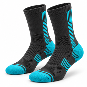 Chaussettes de sport montantes pour hommes, amorties, respirantes, en maille, avec logo personnalisé sur le bord, idéales pour la course et la saison estivale - Product Image 5
