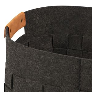 Cestas de Almacenamiento de Fieltro Tejido Mediano, Color Gris Oscuro, Juego de 2, Organizador Moderno Plegable para Juguetes y Bolsas - Product Image 4
