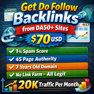 ตรวจสอบลิงก์กลับจากเว็บไซต์ที่มีอำนาจสูง DA50+ |   บริการ SEO คะแนนสแปม 1% - Product Image 1