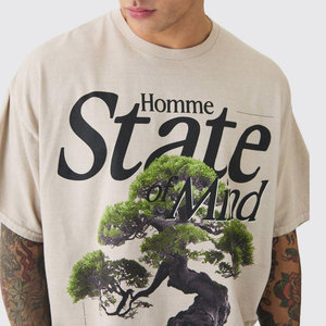 Customized Men's Summer Sweatshirts Sets T-Shirt Shorts Set 100% Cotton Eco-Friendly Acid Wash Silk Screen Printed Streetwear - Product Image 4