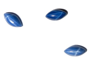 Zafiro Azul Estrella, Corte Marquesa 3x6 mm, 1 Quilate, Cabujón Pulido Creado en Laboratorio con Efecto de Estrella de 6 Puntas para Joyería - Product Image 4