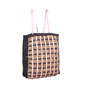 Pink Brown Nylon Hay <b>Net</b> <b>Bag</b> Slow Feed Horse Hay <b>Bag</b> Durable Hanging Feeding <b>Net</b> Heavy Duty Adjustable Straps Bulk OEM Supplier - Product Image 3