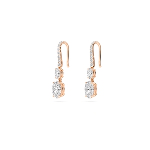 Élégantes boucles d'oreilles pendantes en or blanc 9 carats avec diamants de laboratoire ronds, 4,22 carats au total, taille brillant, collection de joaillerie fine - Product Image 4