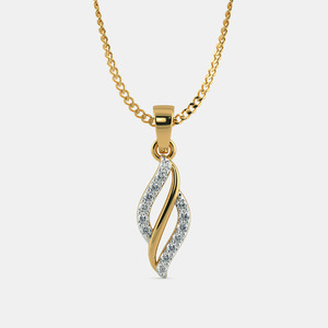 Collar con Colgante Geométrico de Oro Amarillo con Diamante Cultivado en Laboratorio - Product Image 1