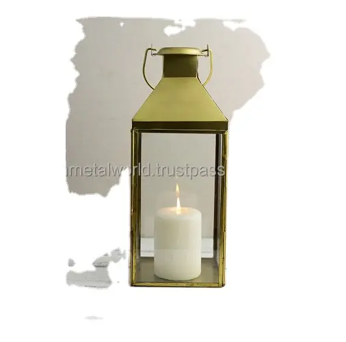 Interior Home Decoration Luxury Metal Stainless Steel Lantern Wedding Candle For Hot selling Candle Lantern