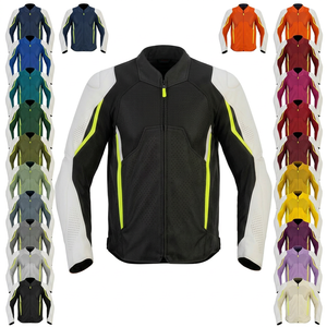 เสื้อแจ็คเก็ตมอเตอร์ไซค์คุณภาพสูง ผลิตจากผ้าโพลีเอสเตอร์ 100% แบบตาข่าย แขนยาว สำหรับนักขี่มอเตอร์ไซค์  ป้องกันการกระแทก ระบายอากาศได้ดี และมีสไตล์ - Product Image 1