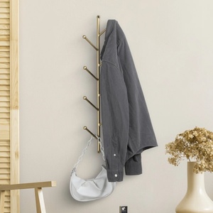 Nordic Style Minimalist Branch <b>Wall</b> Hook Slim Gold Metal Standing-Effect Rack Creative Vertical <b>Wall</b> Art Hanger for Modern - Product Image 2
