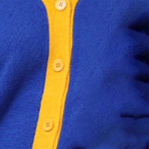 Seebi Sports <b>Men's</b> College Blue Yellow V-Neck Thick Double Breasted Button Closure Acrylic Knitwear Winter <b>Cardigan</b> Full Sleeve - Product Image 4