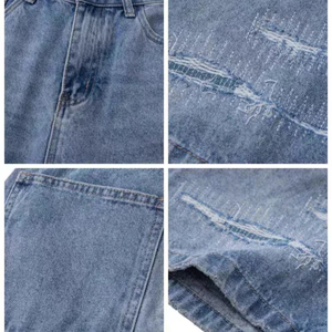 Pantalones Cortos de Mezclilla Sólidos para Hombre OEM, de Alta Calidad, de Algodón Orgánico Transpirable de Secado Rápido, Estilo Urbano, con Logotipo Personalizado - Product Image 4