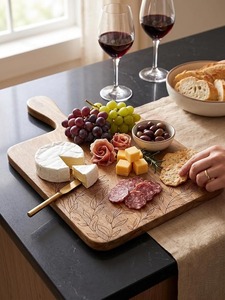 Planche à pain rectangulaire en bois recyclé, écologique, pour la cuisine, bloc de découpe, passe au lave-vaisselle, utilisation domestique et en restaurant, FAIZA CRAFT - Product Image 5