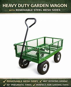 Chariot de jardin robuste, capacité 400 lb, avec côtés en maille amovibles, pneus pneumatiques de 10 pouces, parfait pour le jardin, les fermes ODGGAR024 - Product Image 4
