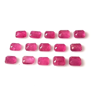 Magnifique rubis naturel non chauffé, taille émeraude calibrée 3x4 mm, facetté, pierre précieuse en vrac, 4,40 carats, 15 pièces pour la création de bijoux - Product Image 3