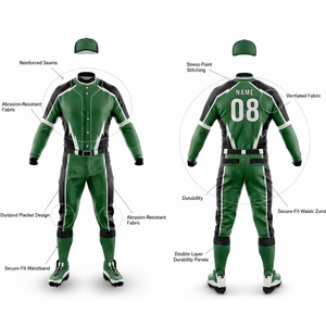 Ensemble d'uniformes de baseball personnalisés par sublimation, maillot et pantalon d'équipe athlétique sur mesure, vêtements de sport respirants pour joueurs, uniforme pour enfants - Product Image 2