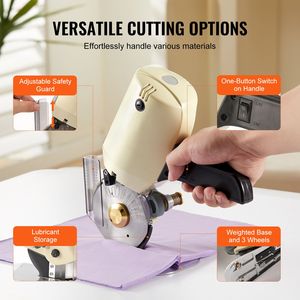 Taglierina Elettrica Rotante per Tessuti 250W, Spessore di Taglio 2,8 cm, Lama di Ricambio Ottagonale, Nuova Condizione per Tagliare Stoffe - Product Image 5