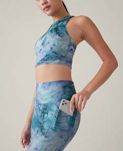 Gym Yoga Sport Leggings Personnalisé Jacquard Lisse Côté Sans Couture Taille Haute Spandex / Nylon Leggings - Product Image 3