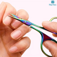 Ciseaux à cuticules professionnels de style russe, logo personnalisé, pointe incurvée extra fine, coupe-peaux mortes en acier inoxydable pour nail art