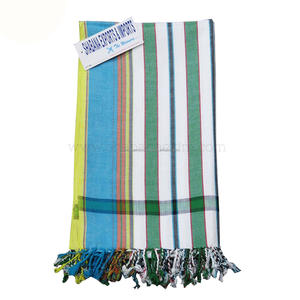 Algodón sostenible Kenia Kikoy Toallas de playa Tela lisa de rayas múltiples Diferentes diseños para uso en la playa - Product Image 4