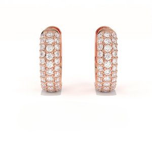 Aarinya Classic Gift Eternity Band Infinite Brilliance Pendientes de Aro Apilables Chapados en Oro de 9K con Diamantes Cultivados en Laboratorio en Forma de Cúpula y Pavé para Fiesta - Product Image 5