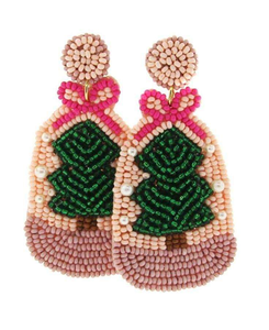 Boucles d'oreilles multicolores faites à la main avec broderie de perles, bijoux de fête pour femmes au meilleur prix, boucles d'oreilles à perles - Product Image 6