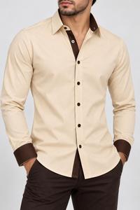Camisa de Vestir para Hombre, Manga Larga, Color Sólido, Cuello Mao, Estilo Casual, Tela Popelina, para Primavera, Ecológica y Transpirable - Product Image 5