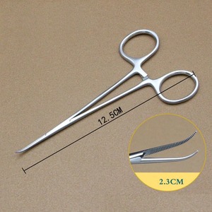 1pcs Medical Microvascular Hemostatic Stainless Steel Straight Bending Double Eyelid Fat Surgical <b>Pliers</b> Forceps Instrument <b>Set</b> - Product Image 5