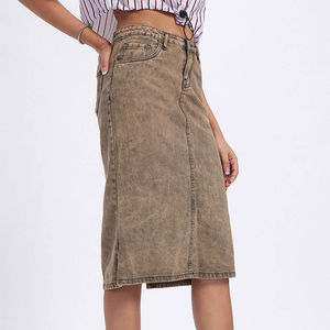 Jupe en jean légère pour femme, matière de qualité supérieure, best-seller, très tendance, disponible en gros, jupe en jean avec logo personnalisé - Product Image 5