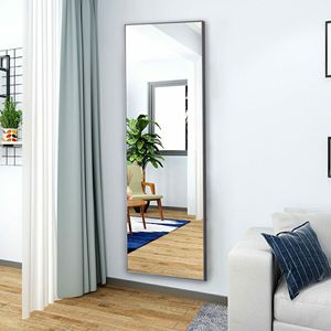 4 ° generazione cornice in legno massello grigio specchio completo per vestirsi camera da letto porticato abbigliamento decorativo specchio pavimento parete specchio - Product Image 4
