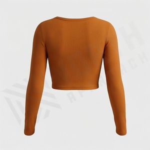 Camisetas Cortas de Manga Larga para Mujer, Talla Grande, 100% Algodón, Personalizables, Ropa Urbana, Prendas de Alta Calidad para Dama - Product Image 2