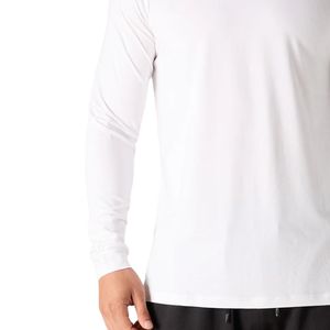 Men's <b>White</b> Long Sleeve T Shirt Soft Cotton Crew Neck Casual Sportswear Training Fitness Lifestyle Fashion Top - Product Image 3