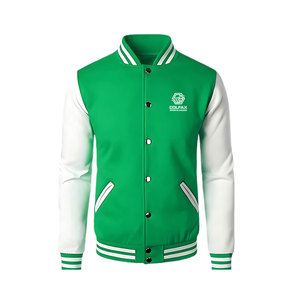 Chaqueta Letterman Casual para Hombre con Diseño de Logotipo Personalizado 2026, Algodón/Lana de Alta Calidad, Cuello Alto, Logotipo Frontal, Transpirable, Invierno - Product Image 1