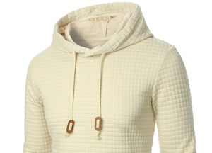 Men's Pullover Hooded Fleece Sweatshirt Solid Color Long Sleeve Casual Boxy Fit Winter Wear Eco-Friendly Breathable Embroidered - Product Image 3