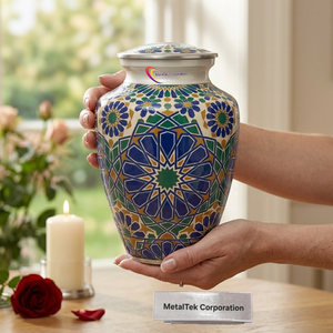 Exclusive New Unique Design Cremation Urn For Ashes Moroccan Casablanca Pattern Modern Funeral Decorative Memorial Urns & <b>Jars</b> - Product Image 4