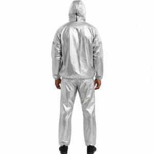 Ensemble de survêtement de sauna pour hommes, écologique, personnalisé, en fibre de polyester élastique robuste avec fermeture éclair, pour usage domestique et fitness, vente en gros - Product Image 5