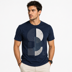 Camiseta de Manga Corta para Hombre Elementa, Color Azul Marino, Cuello Redondo, Corte Regular, 100% Algodón Jersey, Informal, Transpirable, con Diseño Frontal - Product Image 2