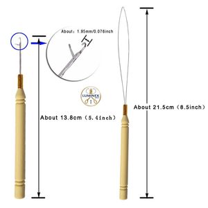 Kit d'extensions capillaires en micro-anneaux de silicone, pinces pour extensions I-tip, aiguille à crochet micro-pince pour boucles - Product Image 4