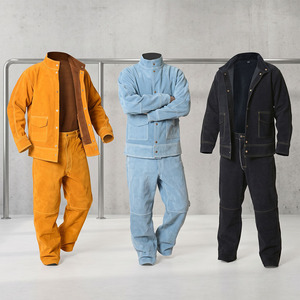 Premium <b>Fire</b> Proof Cowhide Split Leather Welding Suit Regular Fit Heat <b>Resistant</b> 500C-800C Level D Splash Safety <b>Clothing</b> SAFETY - Product Image 2