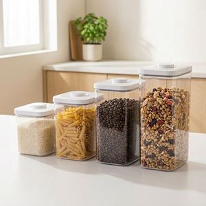 Conteneur alimentaire hermétique carré en PET Pavico de 1 à 3 L pour impression sérigraphique sur couvercle pop, idéal pour cuisine et garde-manger (vente en gros) - Product Image 2