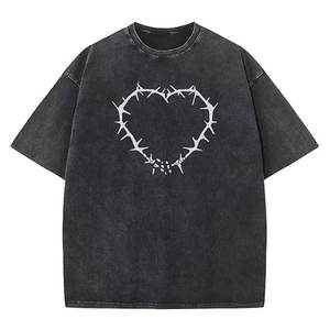 Camisetas Extra Grandes Vintage, Camisetas Lavadas al Ácido, Ropa Urbana Informal para Hombre y Mujer, Cómodas, Holgadas, de Algodón, para Verano - Product Image 4