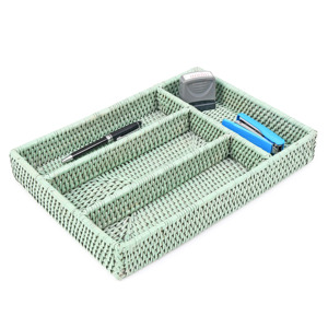 Natural rattan cutlery holder kitchen storage <b>drawer</b> organizer utensils <b>tray</b> silverware caddy <b>trays</b> - Product Image 5