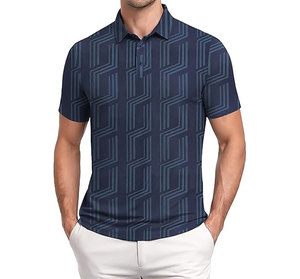 Chemises de golf personnalisées de haute qualité, respirantes, imprimées, unies, pour sublimation, 100 % coton, anti-plis, 180 g, tricotées, pour hommes - Product Image 1