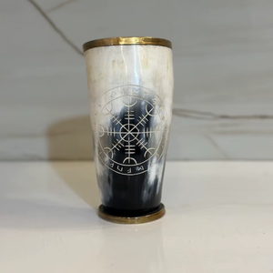 Verre à shot en laiton antique noir et blanc, style viking, pour événements de luxe et cadeaux - Product Image 1