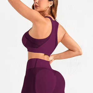 Ropa Deportiva, Conjunto de Yoga de 2 Piezas para Mujer, Diseño Personalizado con Cuello Redondo, Ajuste Delgado - Product Image 5