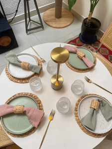 Woven Eco-Friendly <b>Half</b> <b>Moon</b> Shape Durable Lightweight Napkin Ring <b>Table</b> Decoration Hand Wash Two Handles Vietchoice Handmade - Product Image 4