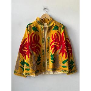Boho Suzani Velvet Knitted Eco-Friendly Winter <b>Jacket</b> Embroidered Regular <b>Jacket</b> Festival Statement Coat Ethnic Wear Gift Cotton - Product Image 1
