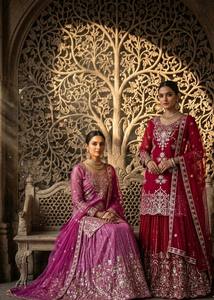 Traje Sharara Pakistaní Moderno Premium Bordado para Mujer, Conjunto de Kurta de Diseñador para Fiestas y Bodas, con Dupatta, para Invierno y Verano - Product Image 2