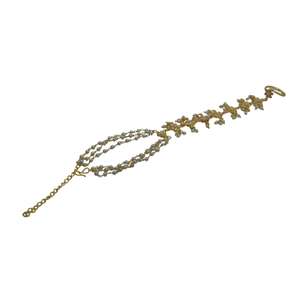 Nuevo diseño de flores en latón chapado en oro antiguo, hecho a mano, de última tendencia india, hathfool para mujeres y niñas. - Product Image 3