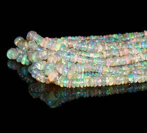 AAA Natural Ethiopian <b>Opal</b> Smooth Rondelle Beads 3mm 4.5mm Welo Fire <b>Opal</b> Beads 16 Inch Strand for Jewelry Making Wholesale Rate - Product Image 3