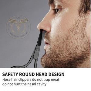 Professional precision grooming <b>scissors</b> for men and women black with stainless steel safe for nose eyebrows <b>beard</b> and cuticles - Product Image 2