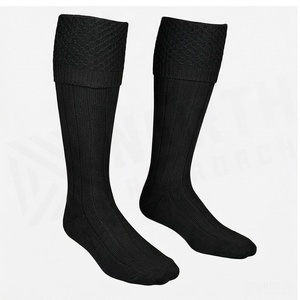 <b>Knee</b> <b>High</b> <b>Socks</b> Solid Black Cotton Knitted Breathable for Adults Casual Daily Wear Autumn Season - Product Image 3