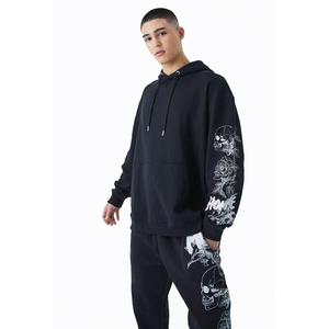 Streetwear Designer Custom Winter 100% Cotton Tracksuit Two Piece <b>Hoodie</b> and Pants Set Unisex High Quality - Product Image 3